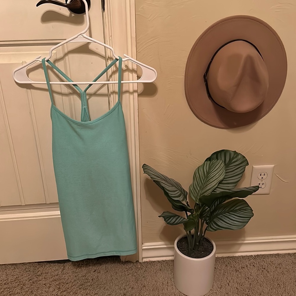 lululemon teal Y back tank